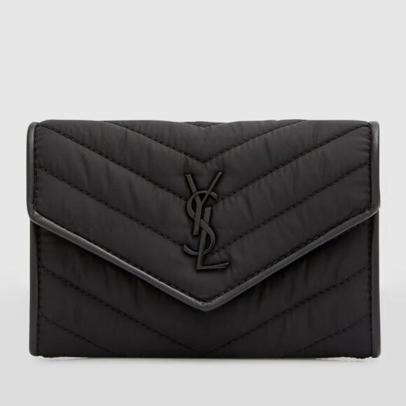 New Saint Laurent Cassandra Small YSL Envelope Nylon Wallet - Picture 2 of 13